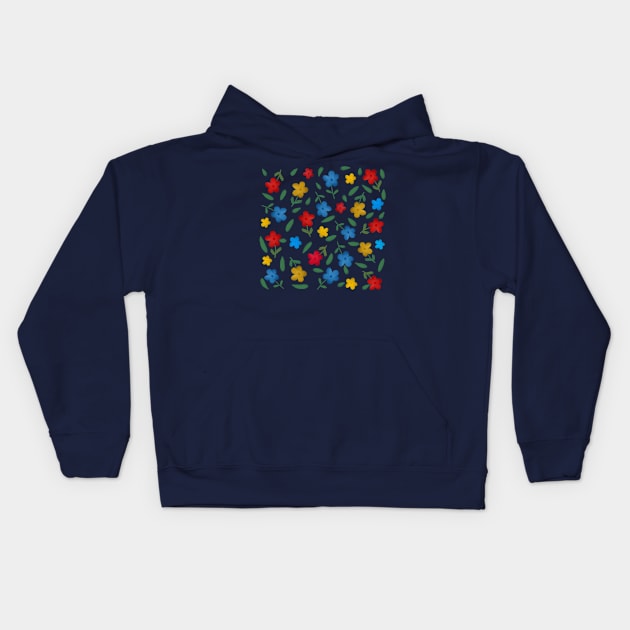 STYLISH COLORFUL FLOWERS PATTERN Kids Hoodie by FLOWER_OF_HEART